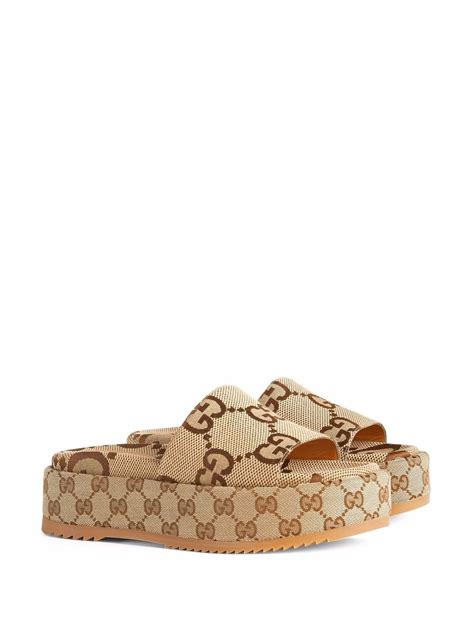 gucci gg rubber sandals|gucci angelina 55mm platform sandals.